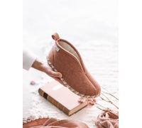 Slipper abotinada para mujer en fieltro en Nude | DORIA-FP 35 NUDE