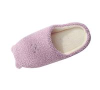 Slippers Mujer de Felpa Forma Antideslizante Zapatillas de Espuma de Memoria Caliente Cómodas Invierno Zapatillas Dobladas para Mujeres Ligero Barato Casual Slipper para el Hogar Interiores, morado