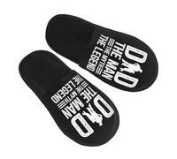 Slippers Papá El Hombre El Mito La Leyenda Antideslizantes Plush Shoes Retro Felpa Pantuflas Para Unisex Dormitorio Hogar L