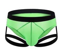 Slips Hombre Tanga Sexy Jockstrap Ropa interior para Hombres Seda de Hielo Soporte Transpirable Cómodo Bragas Jock Correa Masculina Lencería 1 Pack Verde, 1 pieza verde, Talla única