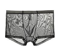 Slips Transparentes de Seda de Hielo para Hombre, Calzoncillos de Malla Tiro Bajo Transpirables, Ropa Interior Erótica y Ligera para Verano Noche n20