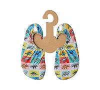 Slipstop Escarpines Unisex Antideslizantes para la Playa, el Deporte, la pileta, Las Vacaciones, el Yoga, Factor de protección Solar 50 Multicolor con Dinosaurios