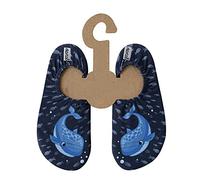 Slipstop Escarpines Unisex Antideslizantes para la Playa, el Deporte, la pileta, Las Vacaciones, el Yoga, en Azul Marino con Ballena Azul, Talla 18-20