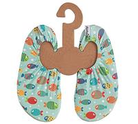 Slipstop Zapatos de playa para niños, antideslizantes, para ballet, natación, vacaciones, yoga, piscina, peces de acuario, para niñas y niños, verde/multicolor, diferentes tamaños, carbón, 18/20 EU