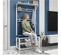 Slish - Árbol de entrada con asiento abatido, perchero y estantes Sto - Nizer de vestíbulo con Hoo para zapatos y abrigos, diseño de metal Sk (80 x 30 x 172 cm, color: A)