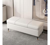 Slish - Banco tapizado y otomano para dormitorio, entrada, sala de estar, taburete de maquillaje versátil y baúl de madera para decoración y asientos