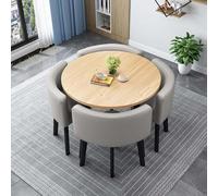 Slish - Juego de mesa de comedor moderno para 4 personas, mesa de conferencias redonda/cuadrada con 4 sillas Slish, ideal para sala de estar y comedor, 80 cm / 31.5in, perfecta para reuniones