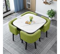Slish - Juego de mesa de comedor y silla para 4 personas, redonda/cuadrada, para sala de conferencias y oficina, para reuniones de negocios y negociaciones