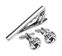 Slive Cufflinks Necktie Clip for Tie Pin for Mens Gift Classic Pattern Tie Bar Cufflinks Tie Clip Set
