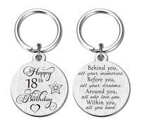SLIVERBA 18. Regalo de CumpleañOs para NiñA Y NiñO, Llavero para Regalo de 18 CumpleañOs, Geniales Ideas de Regalo para 18 CumpleañOs para Niñas y Niños, Mejores Amigos, Hijos e Hijas