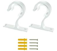 SLIVERBA 2 Unidades Soportes Ajustables para Cortina, Ganchos de Cortina de 23 A 28 mm, Soporte de Barra de FijacióN de AleacióN de Aluminio para el Dormitorio, Oficina, Baño, Blanco