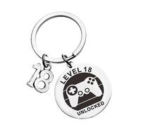 SLIVERBA Llavero para 18 CumpleañOs, Regalos para NiñOs, Llavero de 18 CumpleañOs, Regalo para NiñAs/NiñOs, Mejores Amigos, Hijos E Hijas, Acero Inoxidable,Silvery