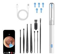 Slivor Ear Cleaner, HD Camera Ears Wax Removal Kit, Wireless Ear Wax Removal Tool, HD Camera Ears Wax Removal Kit for iOS & Android (White)