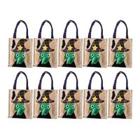 SLJYM - 1-10 bolsas de Halloween con asas, regalos de fiesta, suministros de dulces, decoraciones para niños, eventos escolares