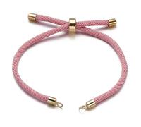 SLJYM - 1 pulsera ajustable de nailon trenzado con cordón de latón para hacer joyas