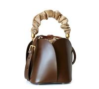 SLJYM Bolso bandolera de piel auténtica sólida para mujer, con forma de flor, bolsos de mano de lujo