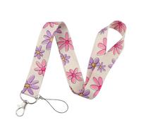 SLJYM - Cordones para tarjetas de identificación, gimnasio, teléfono o llavero, diseño de flores, 1