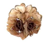 SLJYM - Diadema de goma con diseño de flores, elegante, cola de caballo, elástica, grande, accesorios para el cabello para mujer