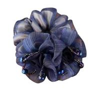 SLJYM - Diadema de goma con diseño de flores, elegante, cola de caballo, elástica, grande, accesorios para el cabello para mujer