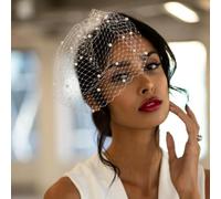SLJYM Elegante diadema de novia con perlas de jaula de pájaros de boda para la cara de la novia accesorios de boda para las mujeres