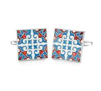 SLJYM - Gemelos clásicos para camisa francesa para hombre, varios colores, patrón cruzado, azul, puños, botones, traje de boda, joyería, regalos, talla única, Plata, Perla