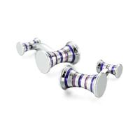 SLJYM - Gemelos clásicos para camisa francesa para hombre, varios colores, patrón cruzado, azul, puños, botones, traje de boda, regalo de joyería, talla única, Chapado en plata, Perla