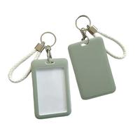 SLJYM - Juego de 1 funda protectora para tarjetas de autobús de macarrón, llavero de carne, tarjeta de acceso al campus para puerta de crédito, bolsa para llaves, verde claro