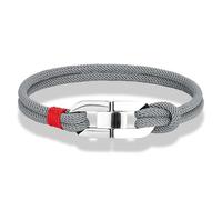 SLJYM - Pulsera de cuerda trenzada de doble hebra de acero inoxidable con hebilla para hombres y mujeres, regalos de joyería para parejas