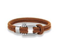 SLJYM - Pulsera minimalista náutica de cuerda de doble hebra de acero inoxidable en forma de U con hebilla de grillete para hombres y mujeres
