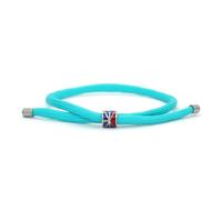 SLJYM - Pulsera trenzada de cuerda de paracaídas para hombre, ajustable, de acero inoxidable, regalo nacional para él