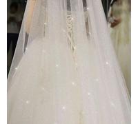 SLJYM Velo de Novia Brillante Color champán, Velo de Novia Brillante, Velo de Novia Largo de 3/5 m, Velo de Catedral de Lujo