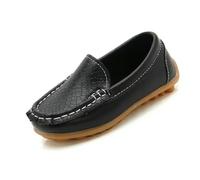 SLJYM Zapatos planos de moda para niños, informales, de cuero, sin cordones, para niños y niñas, 10 colores, mocasines, Doudouxieblack, 40 2/3 EU