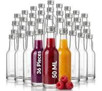 slkfactory 36 botellas pequeñas de cristal de 50 ml para licor, botellas de licor de cristal de primera clase, minibotellas (36 x 50 ml)
