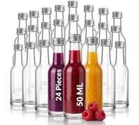 slkfactory Casavetro - 24 botellas pequeñas de 50 ml para licor de cristal de primera clase, miniatura nº 40 ml
