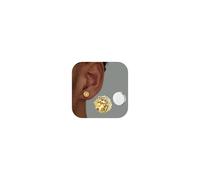 SLLAISS Pendientes de Iman para Hombre Mujer Pendientes Magnéticos con Circonia Cúbica 8mm Non Piercing Magnetic Earrings Clip on Studs Fake Piercing Ear Pendiente Iman Oro