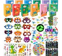 Slmeno Relleno Piñata de Cumpleaños Infantil, 204 Piezas Dinosaurios Juguetes Piñatas para Niño, Regalos Cumpleaños Niños, Rellenar Bolsas de Fiesta, Dinosaurio Cumpleaños Regalo de Fiesta