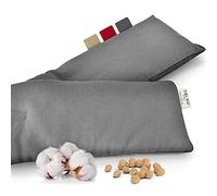 sølmo I Cojín de huesos de cereza para el cuello y el hombro para el microondas - Cojín de calor agradable para el cuello y el frío (Gris Manhattan 12 cm x 58 cm)