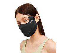 SLN3M308D - Cubrebocas de protección solar UPF 50+ anti-UV para mujer, transpirable, color negro