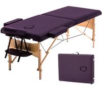 Sloan Camilla de Madera Profesional - Plegable y Portátil - Tapizado Resistente - Altura Ajustable - para Fisioterapia, Masajes y Rehabilitación (Burdeos)
