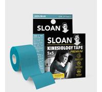 SLOAN Kinesiology Tape - Cinta Kinesiológica Elástica 5cm x 5m - Premium, Hipoalergénica, Transpirable y Resistente al Agua - Sin Látex - Soporte Deportivo y Rehabilitación | Amarillo (Azul)