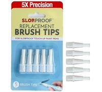 Slobproof Paquete de 5 puntas de pincel de repuesto para bolígrafo de pintura de retoque recargable, bolígrafos de pintura recargables para paredes, trabajos de retoque, bolígrafos de pintura