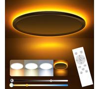 slochi Lampara Techo,36W 3600LM Plafon Led Techo, Panel Plano Regulable con mando a distancia, Luz Nocturna Regulable 1800K，3000K-6500K Lámpara de techo Slim dormitorio