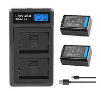 SLODA 2 Packs 2000mAh Li-Ion Baterías NP-FW50 y Cargador Dual Compatible para Sony A6500 A6400 A6300 A6000 A7 A7II A7RII A7SII A7S A7S2 A7R A7R2 A55 A5100 RX10 RX10II