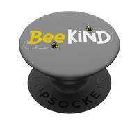 Slogan divertido de Be Kind Bee Kind, linda declaración positiva PopSockets PopGrip Adhesivo