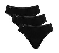 sloggi 24/7 Cotton Tai C3P, Slip, Mujer, Negro (Black), 38