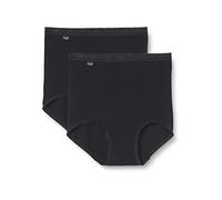 Sloggi Basic Maxi 2P - Braguitas altas de algodón para mujer, paquete de 2 unidades, 9/54, negro