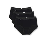 sloggi Basic+ Midi 3P, Slip, Mujer, Negro (Black), 50