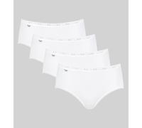 Sloggi Braga midi Básico+ Algodón Pack 4 Mujer Blanco/Negro