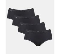 Sloggi Braguita midi Basic+ Pack de 4 algodón Mujer Blanco/Negro Talla 48
