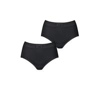 Sloggi Calzoncillos Midi Tai Mini Maxi Brasil Ropa Interior Algodón Elástico para Mujer, 2 Pack Maxislip Double Comfort Black, 44